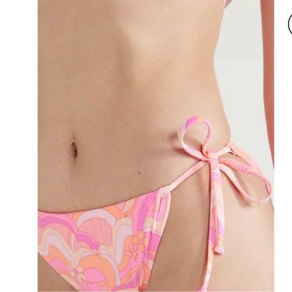 No Boundaries Pink groovy pattern Bikini with Adjustable Side Ties -80s style - Picture 2 of 7
